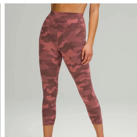 Lululemon Wunder Train High-Rise Crop Heritage 365 Camo Brier Rose Multi Size 0 - Picture 2 of 11
